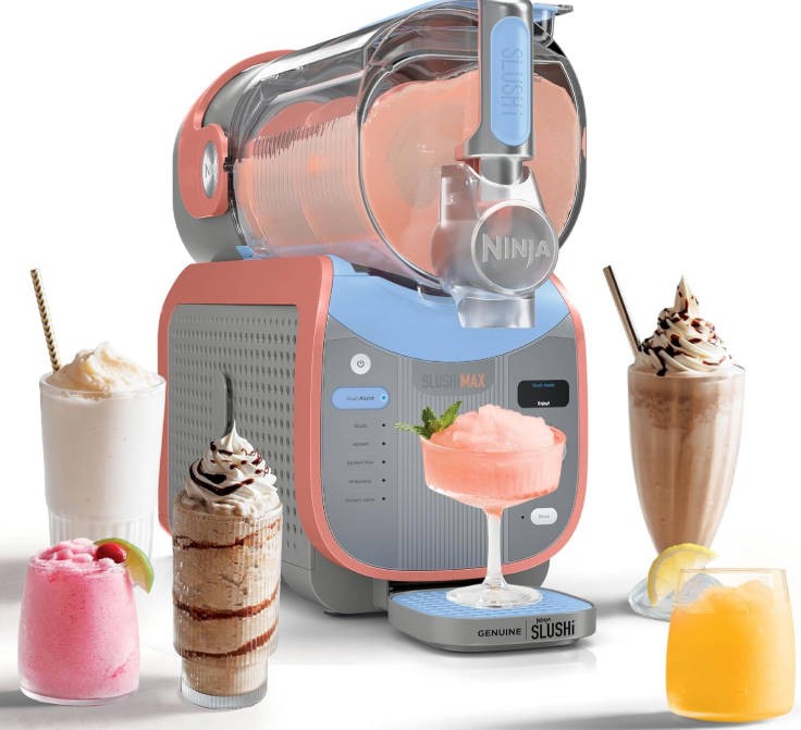 Ninja SLUSHi Max XXL Smart Frozen Drink Maker | Top Performance & Smart Technology, Party-Size 150oz Capacity, No Ice Needed, 6 Programs, Ideal Temp & Texture up to 12 hours | Peach FS605